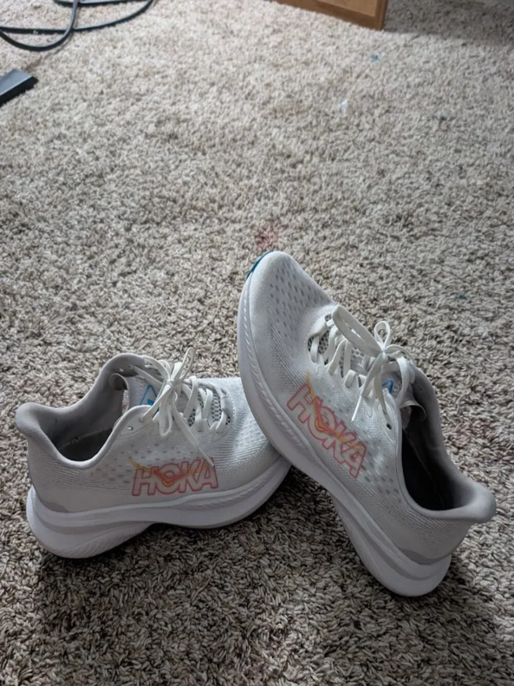 Hoka Mach 6 White Nectar Blue Running Shoes Women's Size 8.5 B 1147810 WNCL